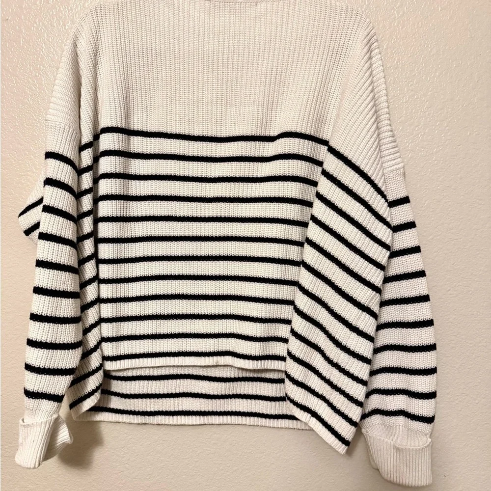French Connection Black and White Striped Sweater - Picture 3 of 3